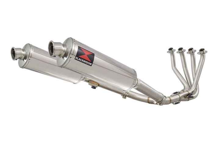 4-2 Exhaust System + 400mm Oval Stainless Silencers HONDA CBR 1100 XX Blackbird Black Widow