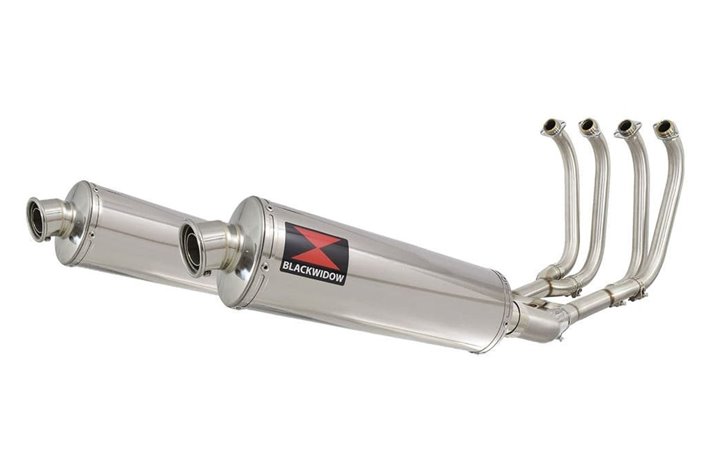 4-2 Exhaust System 400mm Oval Stainless Silencers SUZUKI GSX1400 Black Widow