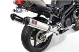 400 mm Ovaler Edelstahlauspuff + Carbonspitze APRILIA SL1000 Falco 1999-2005 Black Widow