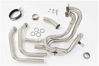 Impianto Di Scarico Completo Silenziatore Ovale In Acciaio Inox Da 400 mm Con Punta In Carbonio HONDA VFR 750 FR-FV 1994-1997 Bl