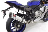 Titanium De Cat Collector + 400mm Oval Stainless Carbon Tip Silencer YAMAHA YZF-R1 R1M 2015-2021 Black Widow