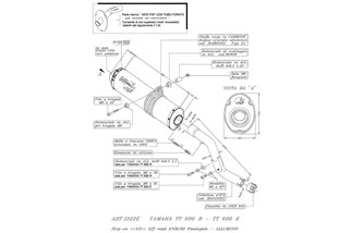 Scarico Terminale Leovince 5123E X3 Yamaha Tt 600 R 1998 - 2005