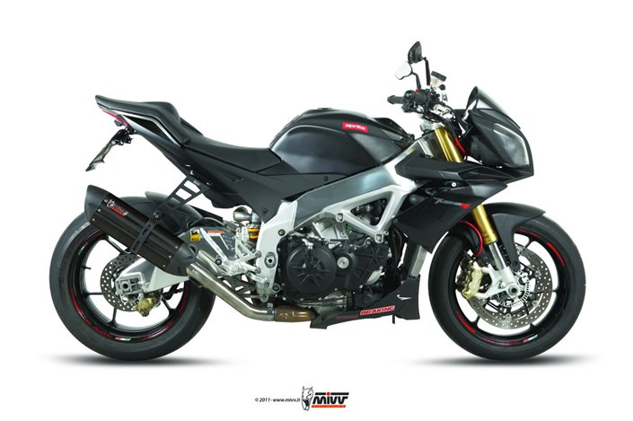 Schalldämpfer Escape Mivv Suono Schwarz Schwarz Edelstahl Aprilia Tuono V4 April 2011 - 2016