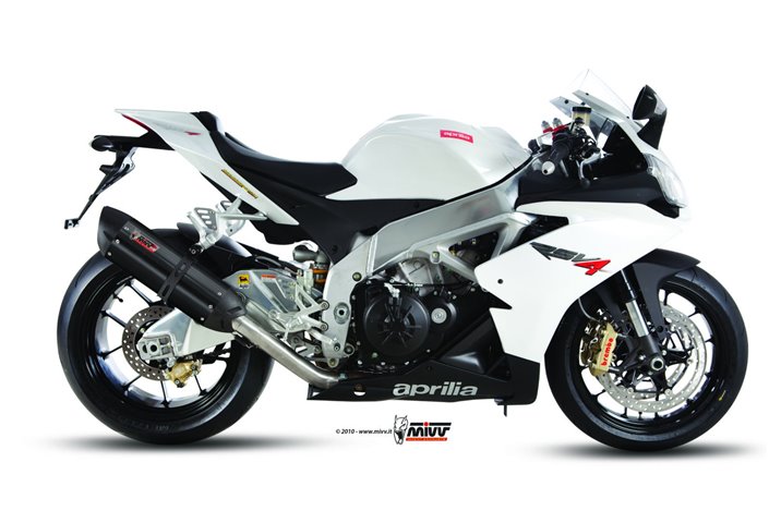 Sistema di Scarico Terminale A.008.L9 Mivv Suono Inox Nero Aprilia Rsv4 2009 - 2016