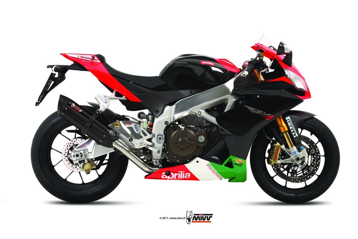 Silencieux Echappement Mivv Suono Noir Noir Inox Aprilia Rsv4 Aprc 2011 - 2016