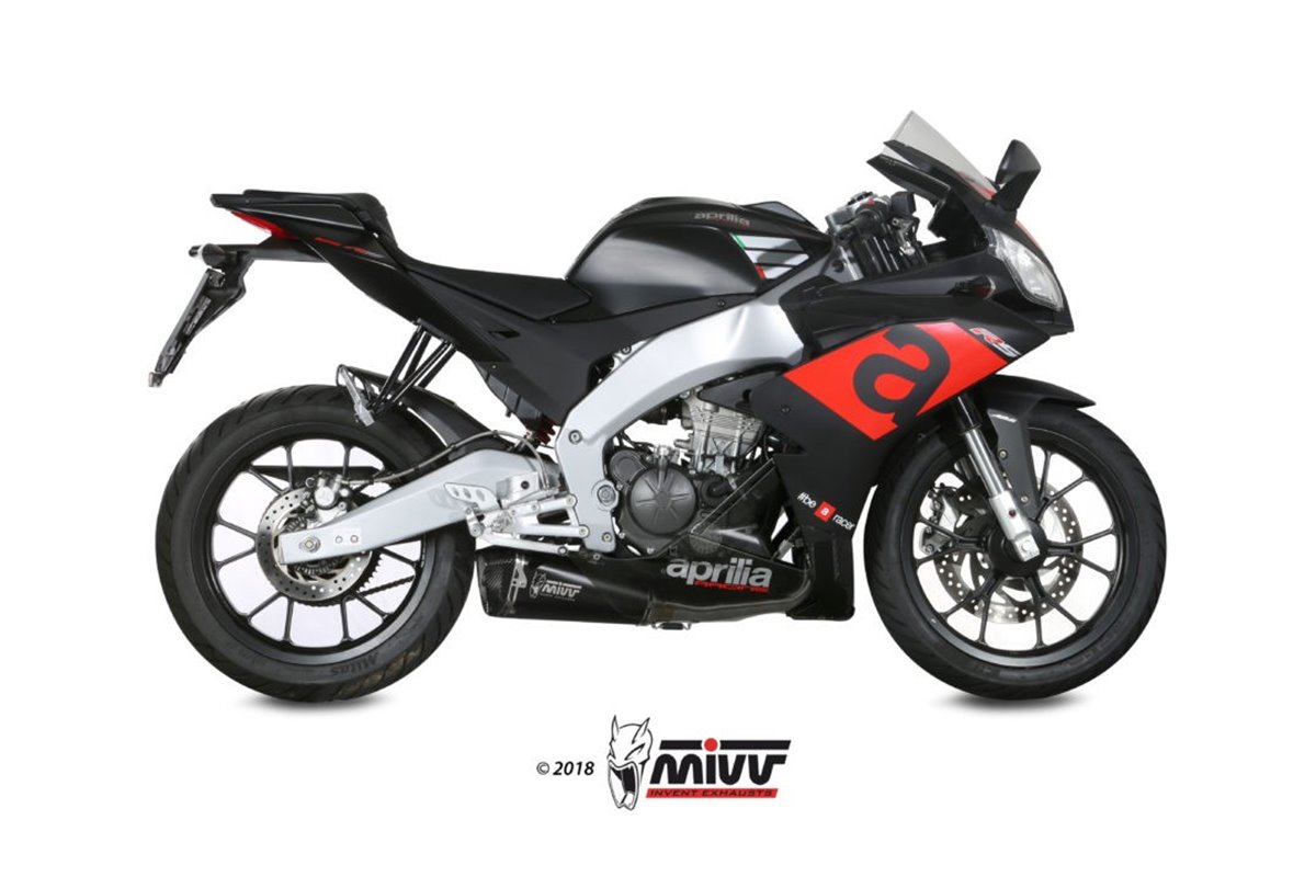 Schalldämpfer Escape Mivv Delta Race Schwarz Schwarz Edelstahl Aprilia Rs 125 2017 - 2020