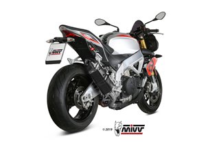 Schalldämpfer Escape Mivv Speed Edge Schwarz Schwarz Edelstahl Aprilia Tuono V4 1100 2018 - 2020