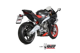 Full System 4 In 2 In 1 Exhaust Mivv Delta Race Black Black Stainless Steel Aprilia Rs 660 2020 - 2022