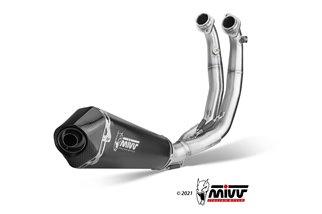 Full System 4 In 2 In 1 Exhaust Mivv Delta Race Black Black Stainless Steel Aprilia Rs 660 2020 - 2022