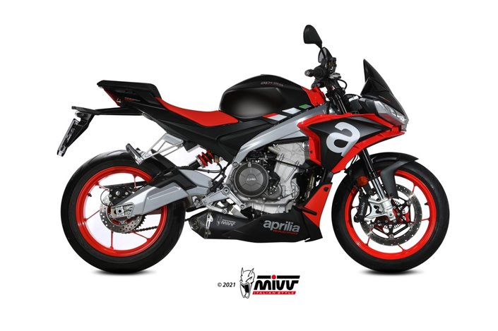 Full System 4 In 2 In 1 Exhaust Mivv Delta Race Black Black Stainless Steel Aprilia Tuono 660 2021 - 2022