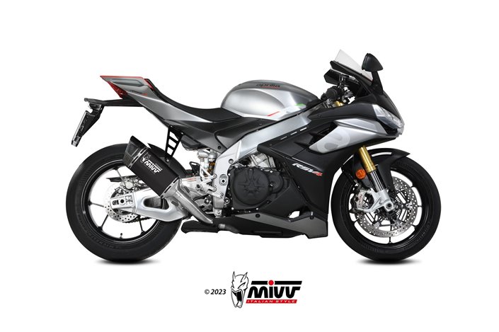 Sistema di Scarico Terminale A.019.SR1TB Mivv SR-1 in TITANIO NERO Aprilia rsv4 2021-2024