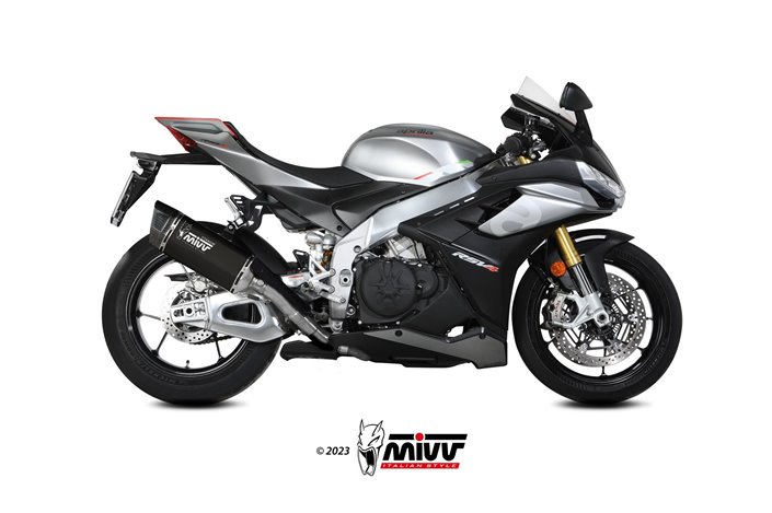 Sistema Di Scarico Terminale A.015.LR1TB Mivv SR-1 in TITANIO NERO Aprilia RSV4 2021-2024