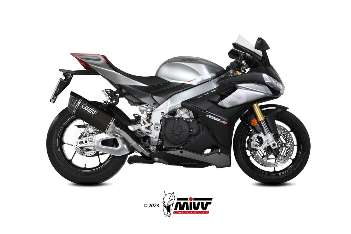 Sistema Di Scarico Terminale A.015.LR1TB Mivv SR-1 in TITANIO NERO Aprilia RSV4 2021-2024