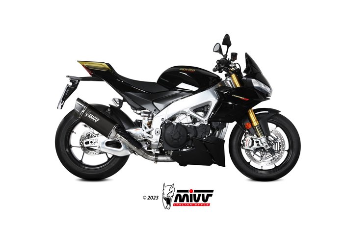 Sistema di Scarico Terminale A.015.LR1TB Mivv SR-1 TITANIO NERO Aprilia Tuono V4 1100 2021-24