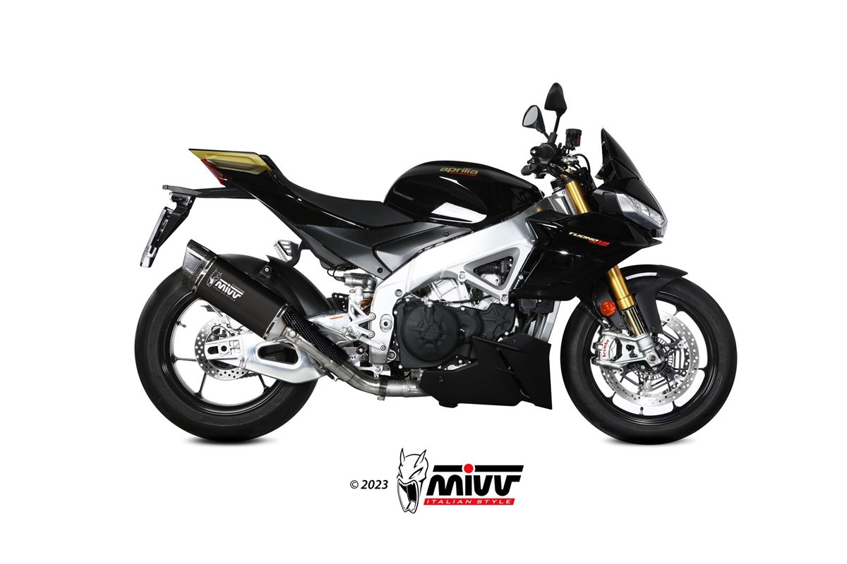 Sistema di Scarico Terminale A.015.LR1TB Mivv SR-1 TITANIO NERO Aprilia Tuono V4 1100 2021-24