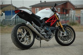 2 into 1 Complete Exhaust System with MaXcone Series Muffler Ducati Monster 796 QD EXHAUST