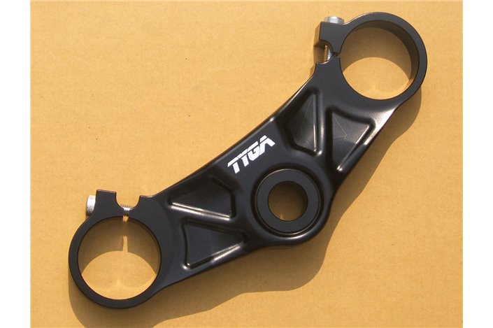 Piastra forcella superiore cnc nera Tyga Aprilia RS250