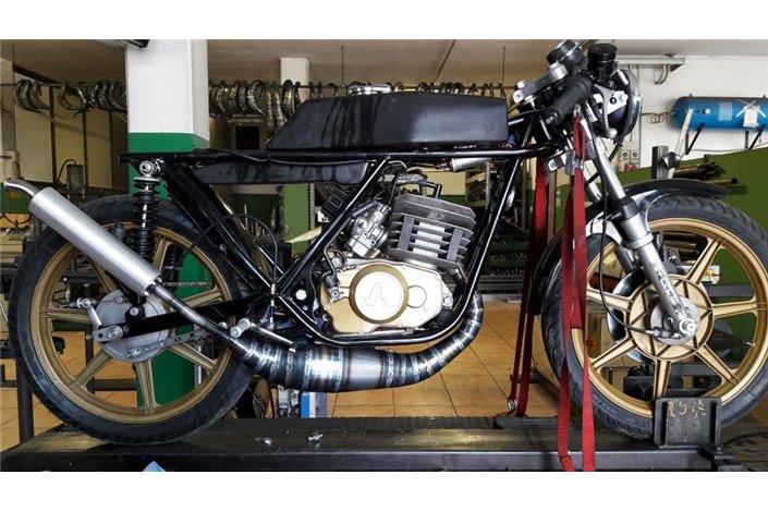 Expansion Expansion Erweiterung Schalldämpfer Yuma 125 1974 1982 Jollymoto mit Aluminiumschalldämpfer