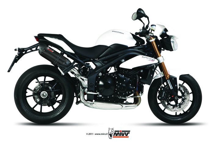 Schalldämpfers Escape Mivv Suono Schwarz Schwarz Edelstahl Triumph Speed Triple 1050 RS Rs 2011 - 2015