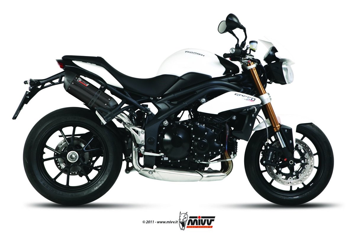 Silencers Exhaust Mivv Suono Black Black Stainless Steel Triumph Speed Triple 1050 R S Rs 2011 - 2015