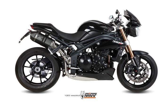 Silencieux Echappement Mivv Speed Edge Noir Inox Noir Triumph Speed Triple 1050 RS Rs 2011 - 2015