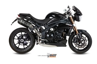 Schalldämpfers Escape Mivv Speed Edge Schwarz Schwarz Edelstahl Triumph Speed Triple 1050 RS Rs 2011 - 2015