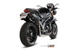 Terminali Scarico Mivv Speed Edge Black Inox Nero Triumph Speed Triple 1050 R S Rs 2011 - 2015