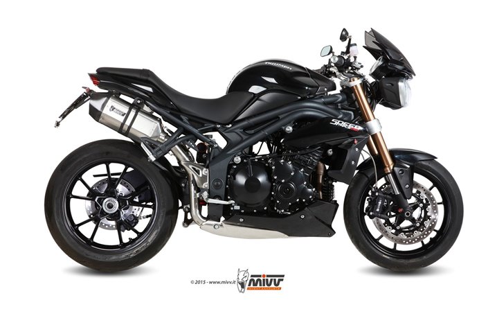 Schalldämpfers Escape Mivv Speed Edge Edelstahl Triumph Speed Triple 1050 RS Rs 2011 - 2015