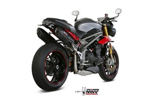 Schalldämpfers Escape Mivv Suono Schwarz Schwarz Edelstahl Triumph Speed Triple 1050 RS Rs 2016 -2017