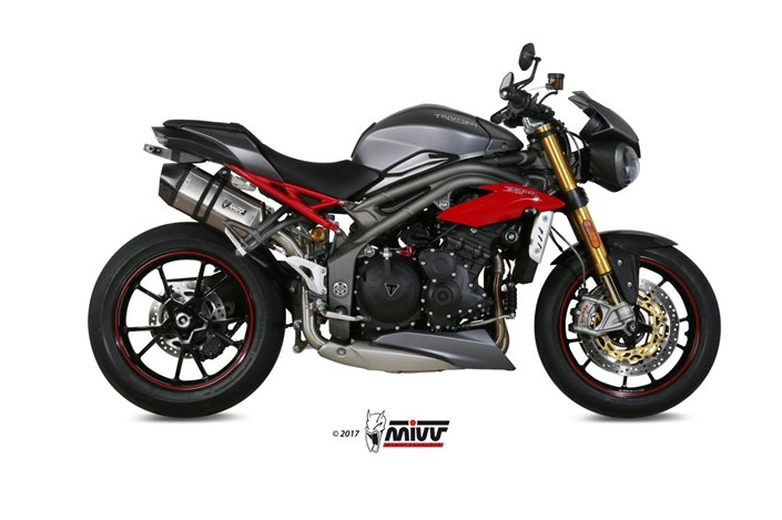 Schalldämpfer Escape Mivv Speed Edge Edelstahl Triumph Speed Triple 1050 RS Rs 2016 -2017