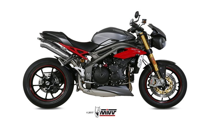 Schalldämpfers Escape Mivv Ghibli Edelstahl Triumph Speed Triple 1050 RS Rs 2016 -2017