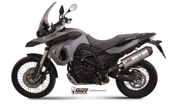 Silencieux Echappement Mivv Ovale Titane Avec Coupelle Carbone Bmw F 800 Gs 2008 - 2017