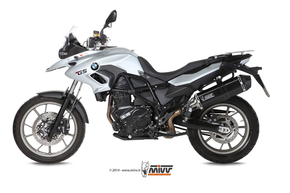 Silencieux Echappement Mivv Speed Edge Noir Noir Inox Bmw F 700 Gs 2012 - 2017