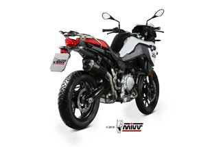 Silencieux Echappement Mivv Delta Race Noir Noir Inox Bmw F 750 Gs 2018 - 2022