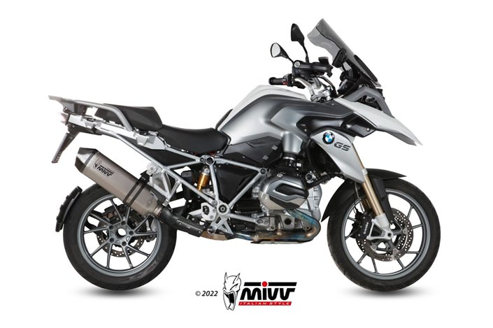 Terminale Scarico Mivv Speed Edge Titanio Con Coppa Carbonio Bmw R 1200 Gs Adventure 2013 - 2018