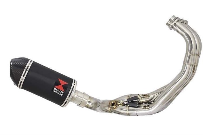 De-Cat Exhaust System 200mm Oval Black Stainless Carbon Silencer YAMAHA FJ09 FZ09 Black Widow