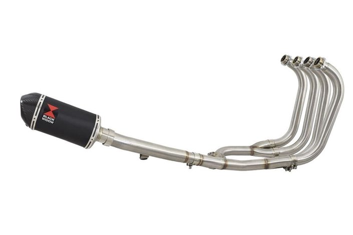 4-1 Full Exhaust System + 200mm Oval Black Stainless Carbon Tip Silencer SUZUKI GSX1400 Black Widow