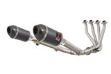 4-2 Exhaust System + 200mm Oval Black Stainless Carbon Tip Silencers HONDA CB 1100 X11 Black Widow