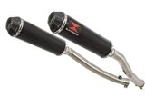 4-2 Exhaust Silencers 370mm Round Black Stainless & Carbon Tip KAWASAKI ZZR 1400 Ninja ZX14 2008-2011 Black Widow