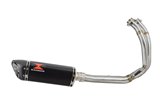 De Cat Exhaust System 300mm Tri Oval Black Stainless Carbon Silencer KAWASAKI NINJA ER-6N ER-6F ER650E 2012-2017 Black Widow