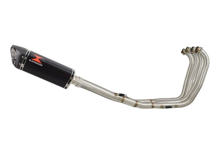 Performance Exhaust System 300mm Tri Oval Black Stainless Carbon Tip Silencer HONDA CBR 900 RR Fireblade Black Widow