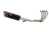 Oil Cooled Exhaust System 300mm Tri Oval Black Stainless Carbon Silencer SUZUKI GSF1200 Bandit 1995-2006 Black Widow