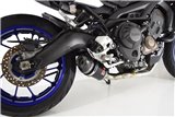 Echappement De-Cat Silencieux Ovale 200mm Avec Embout Carbone Inox YAMAHA MT09 2013-2020 Black Widow