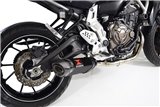 De-Cat-Auspuffanlage Mit 300-mm-Tri-Oval-Schalldämpfer Aus Schwarzem Edelstahl YAMAHA MT-07 2014-2020 Black Widow