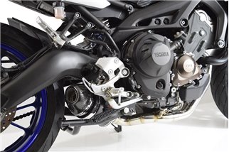 De-Cat Exhaust System 200mm Oval Black Stainless Carbon Tip Silencer YAMAHA MT09 MT-09 Tracer: Tracer GT Black Widow