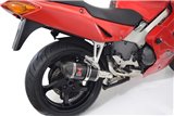 Komplette Auspuffanlage + 200 mm Ovaler Schalldämpfer Mit Schwarzer Edelstahl-Carbonspitze HONDA VFR800F VFR 800 1997-2003 (RC46