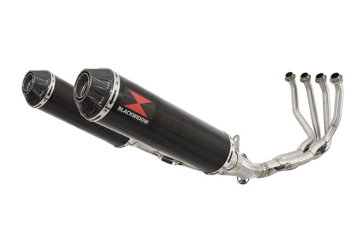 4-2 De-Cat Performance Exhaust Silencieux Ronds Avec Embout En Carbone Inoxydable Noir De 370 mm KAWASAKI Z900RS & Cafe Black Wi