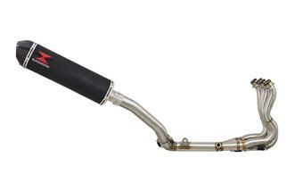 De Cat Exhaust System + 400mm Oval Black Stainless Carbon Tip Silencer SUZUKI GSXR 750 K6 K7 2006-2007 Black Widow