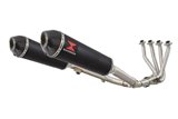 4-2 Exhaust System + 400mm Oval Black Stainless Carbon Tip Silencers HONDA CBR 1100 XX Blackbird Black Widow