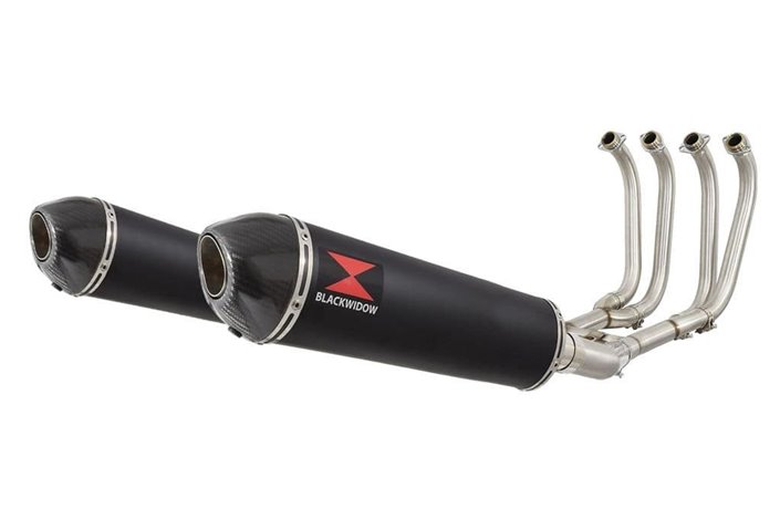 4-2 Exhaust System 400mm Oval Black Stainless Carbon Tip Silencers SUZUKI GSX1400 Black Widow